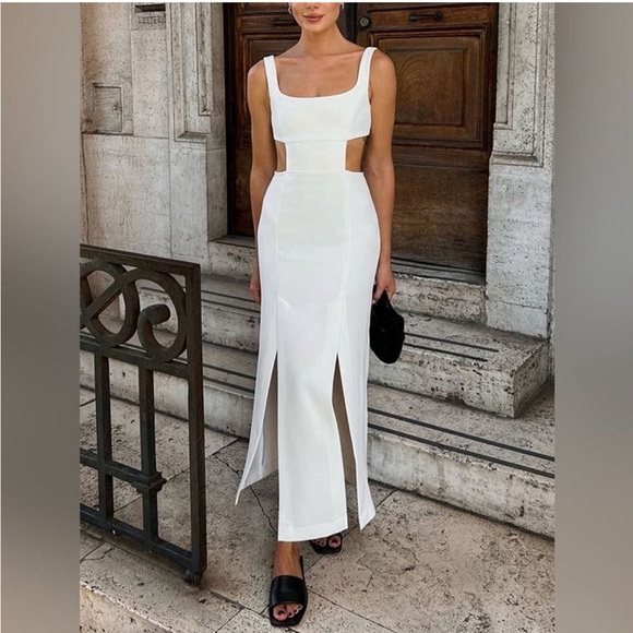 COMMENSE Italian Coast cutout white dress S NWT - Picture 1 of 5